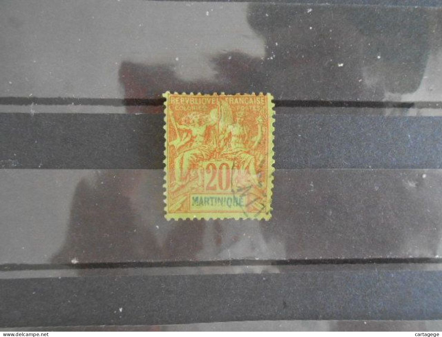 MARTINIQUE YT 37 - TYPE DUBOIS 20c. Brique S.vert - Used Stamps