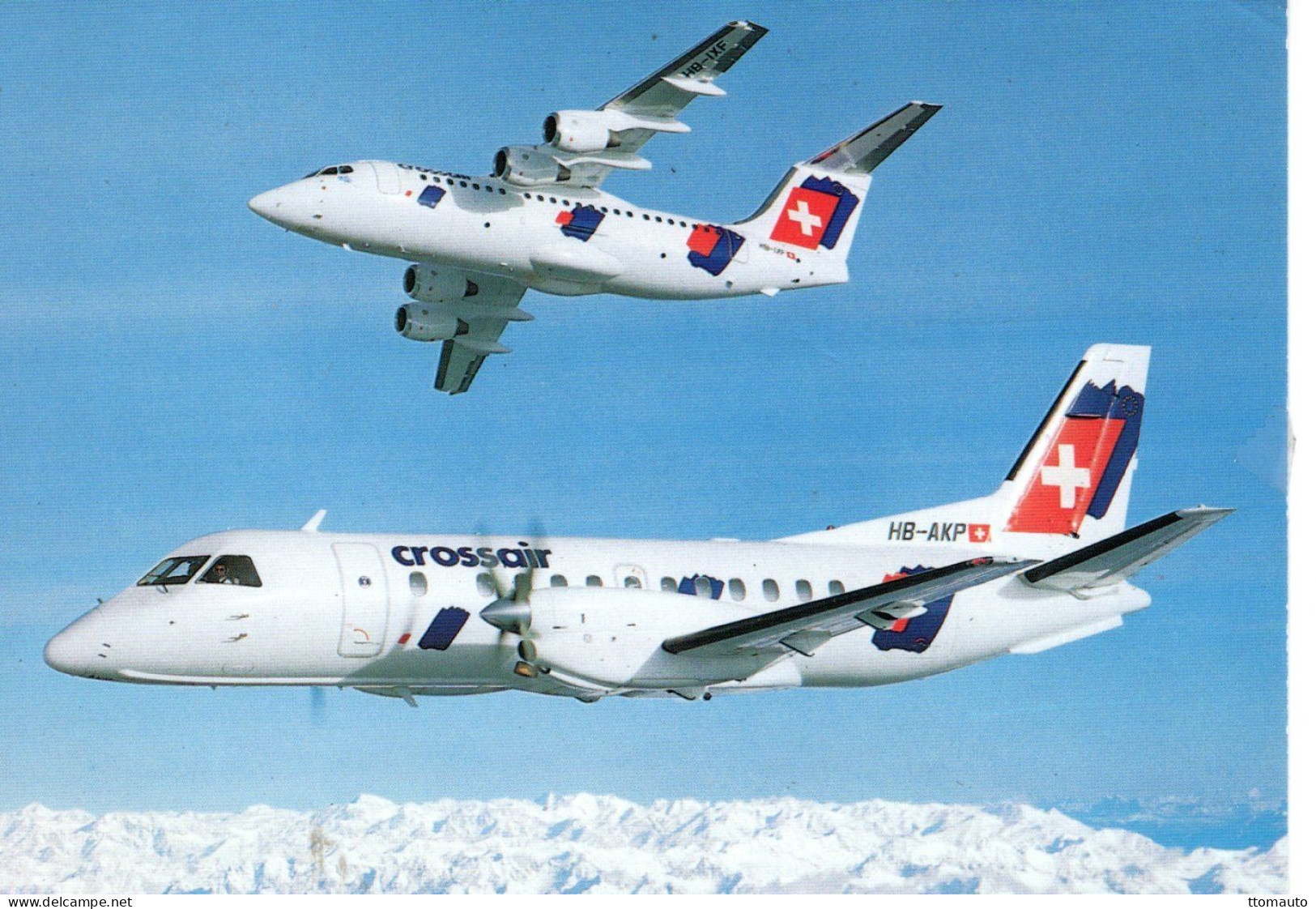 Avro RJ 85 Jumbolino And Saab 340 Cityliner Of CROSSAIR - CPM - 1946-....: Ere Moderne