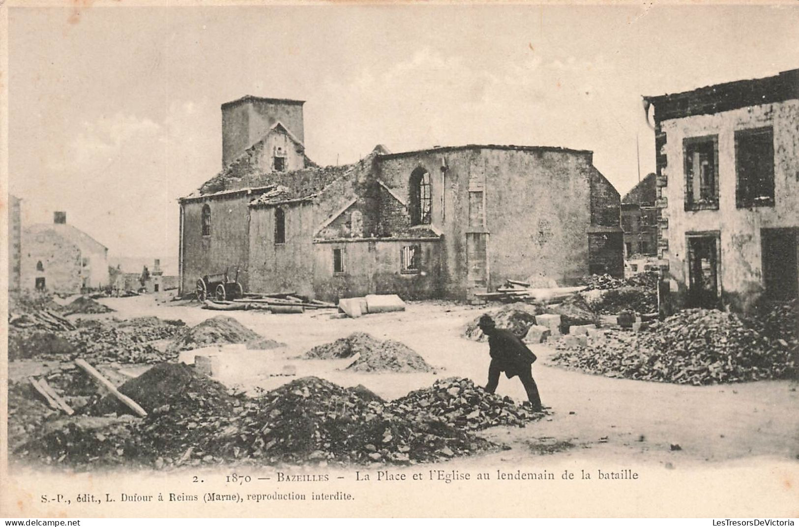 FRANCE - Bazeilles - La Place Et L'église Au Lendemain De La Bataille - Carte Postale Ancienne - Other & Unclassified