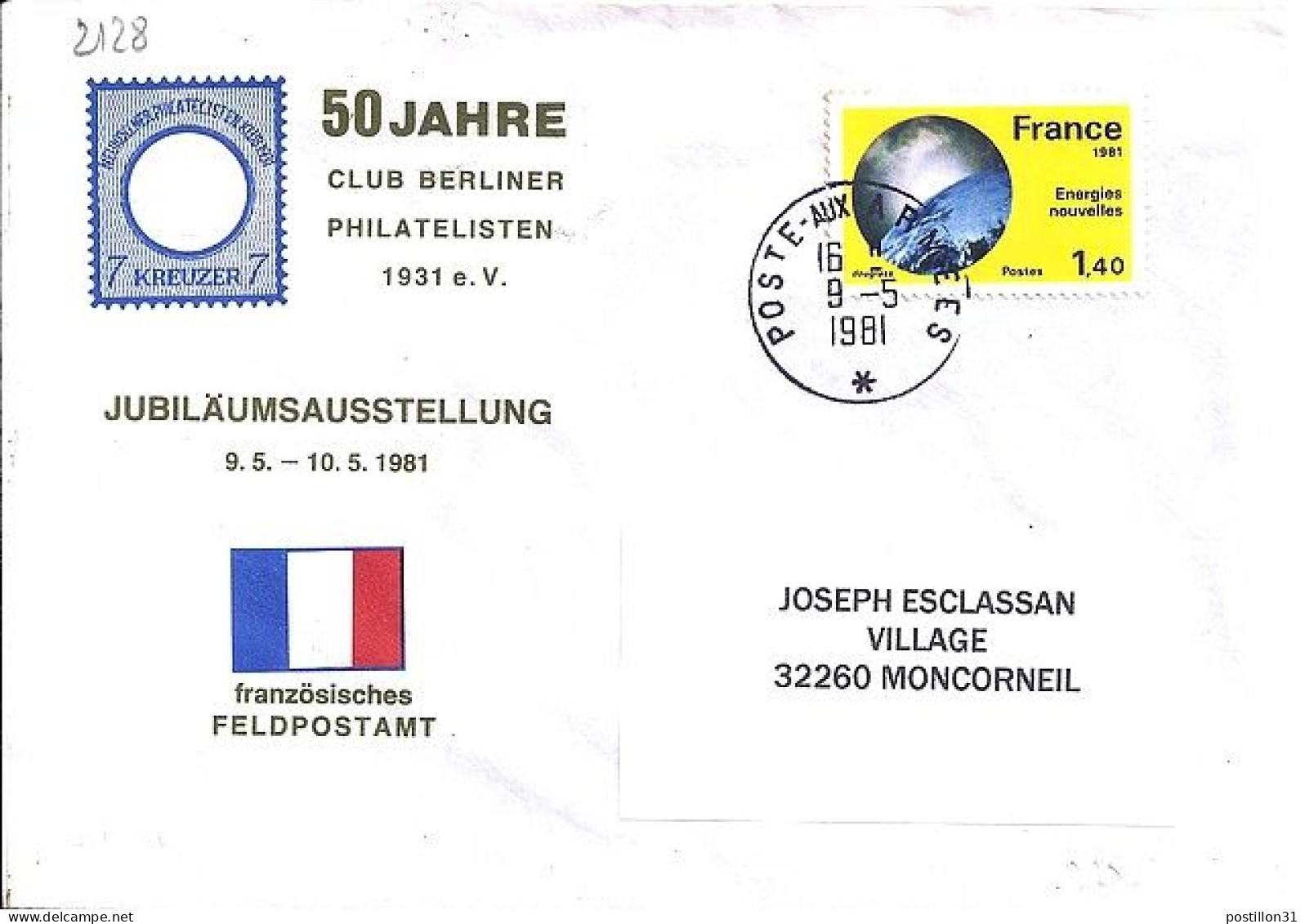 FRANCE N° 2128 S/L. DE POSTE AUX ARMEES/9.5.81 - Covers & Documents