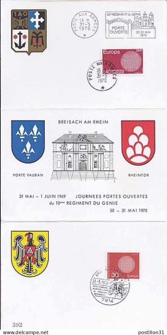 FRANCE N° 1637 + TP ALLEMAND S/DEPLIANT DE POSTE AUX ARMEES/31.5.70 - Brieven En Documenten