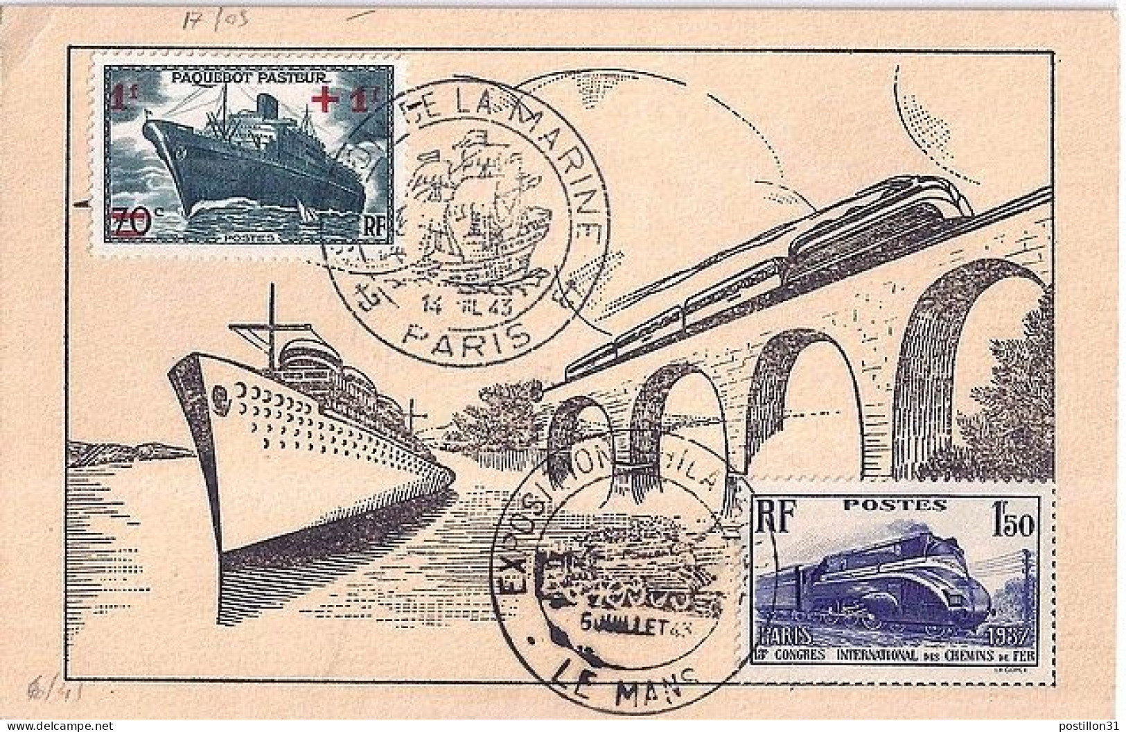 FRANCE N° 502/340 S/C.MAX. DE PARIS Et LE MANS/1943 - Storia Postale