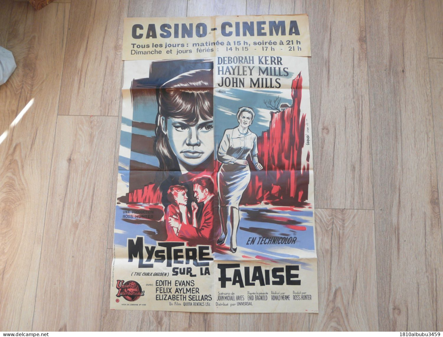 AFFICHE ANCIENNE ORIGINALE - MYSTERE SUR LA FALAISE Avec Déborah KERR - John MILLS - Afiches