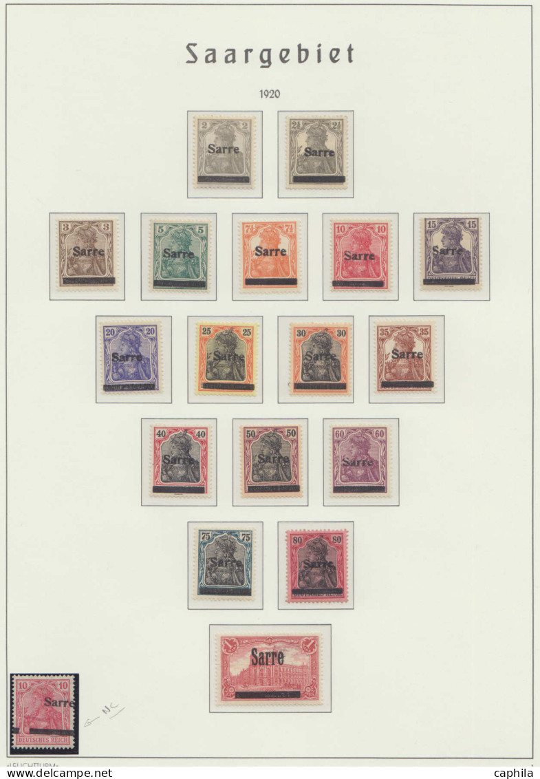 - SARRE, 1920/1959, XX, X, En Album Leuchtturm - Cote : 5300  - Collezioni & Lotti