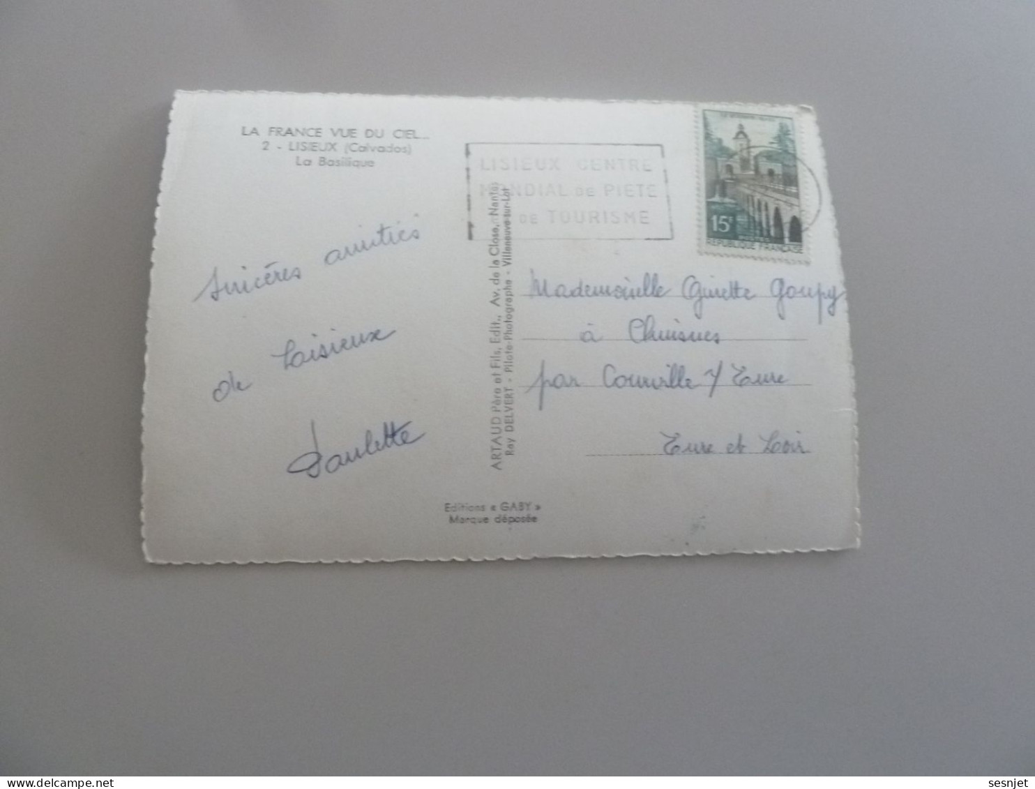 Lisieux - La Basilique - Vue Aérienne - Dentelée - 2 - Yt 1106 - Editions Gaby - Artaud Père Et Fils - Année 1959 - - Churches & Cathedrals