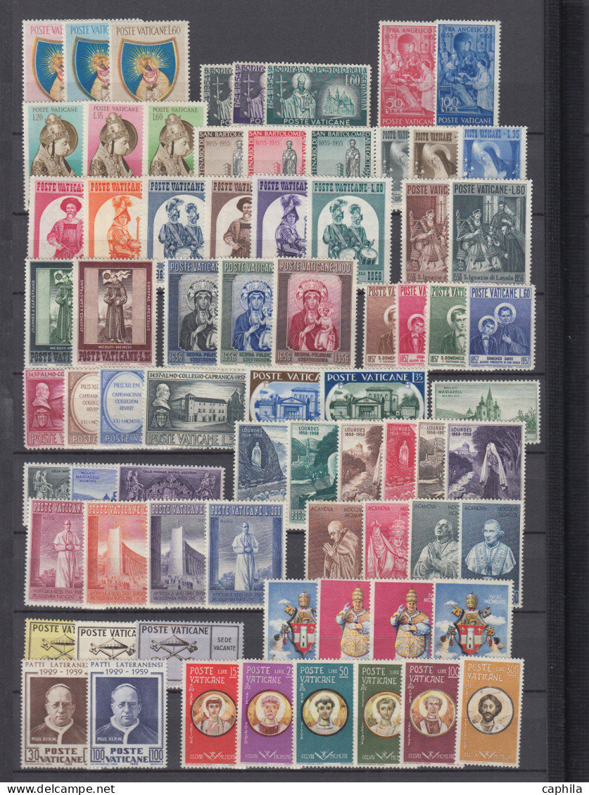 - VATICAN, 1929/2000, XX, X, N°26/1219 + PA 1/95 + BF 1/22 (sauf 17A) + EX + T + CP 1/15 - Collections