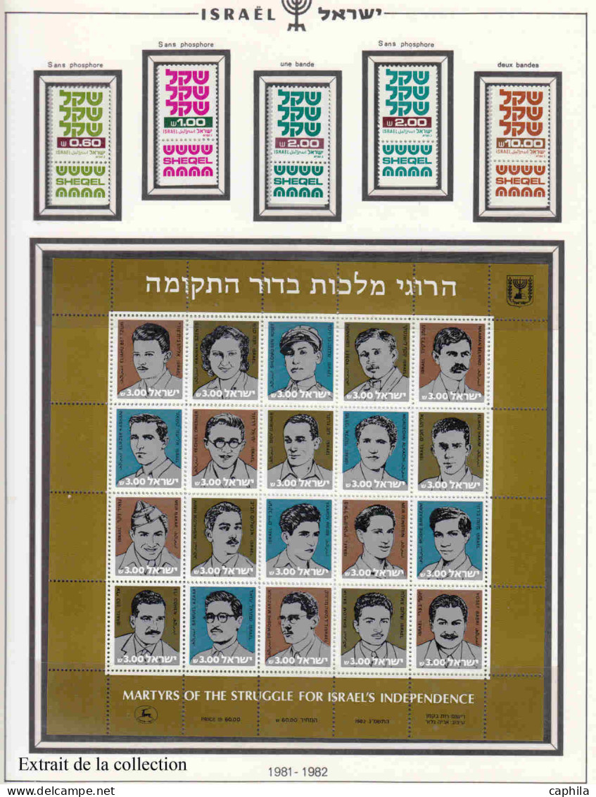 - ISRAEL, 1952/2007, XX, n° 54/1891 (57+72/5*) + Pa + BF + S + D, en 6 volumes Scheps - Cote : 9760 