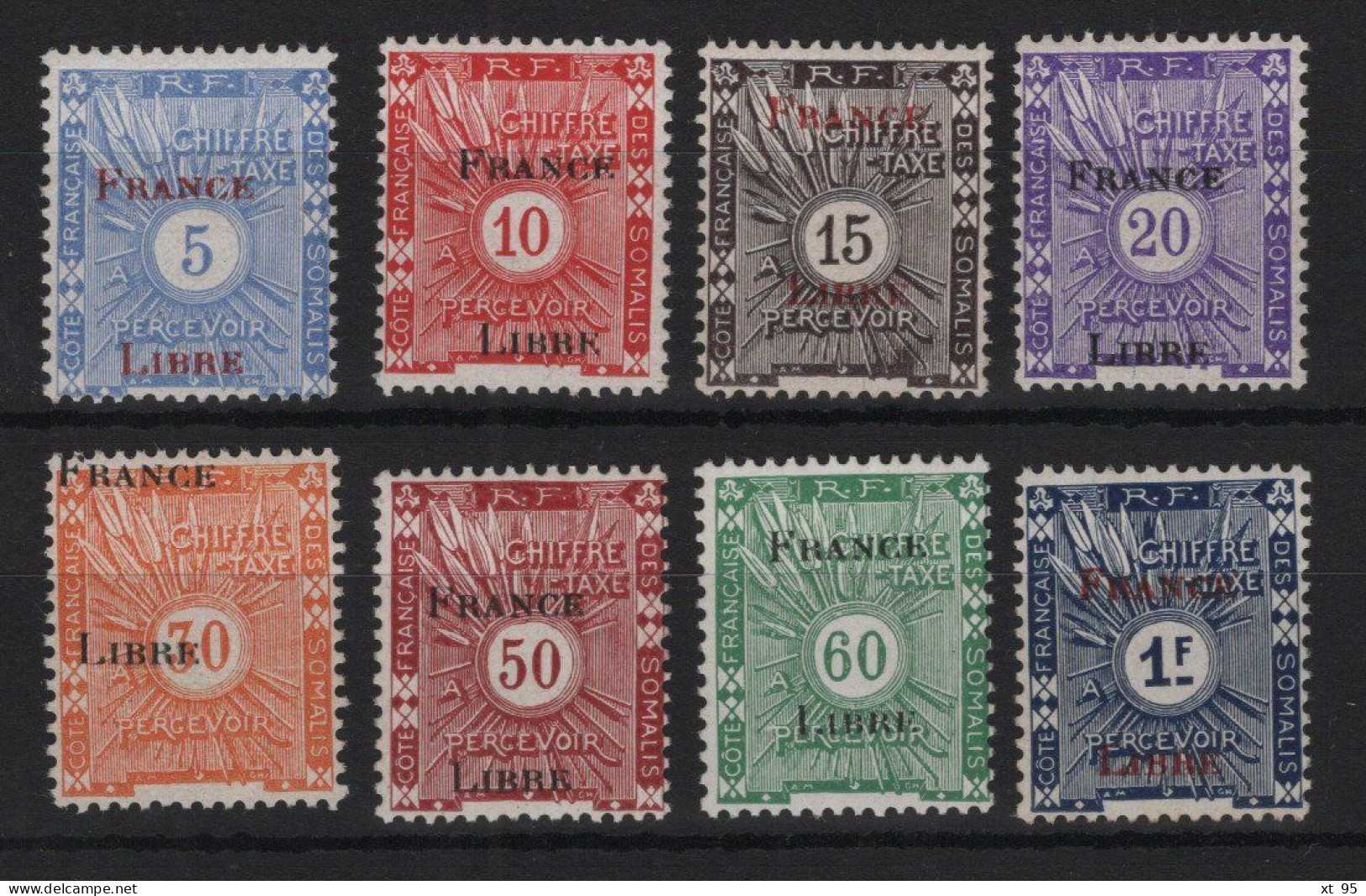 Cote Des Somalis  - Taxe N°21 à 28 - Cote 44€ - ** Neufs Sans Charniere - Unused Stamps