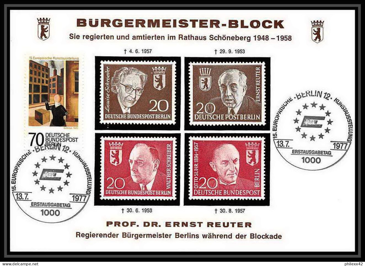 7884/ Espace (space Raumfahrt) Lettre (cover Briefe) 13/8/1977 Berlin Burgermeister Block Allemagne (germany BERLIN) - Afrique