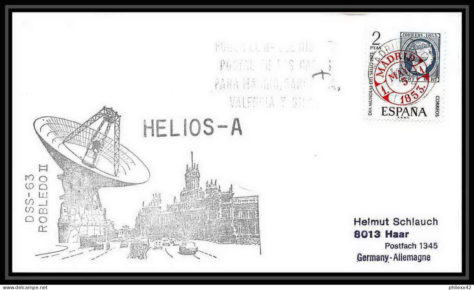 7259/ Espace (space Raumfahrt) Lettre (cover) 5/5/1974 Helios A Dss 63 Robledo 2 Madrid Espagne (spain) - Europe