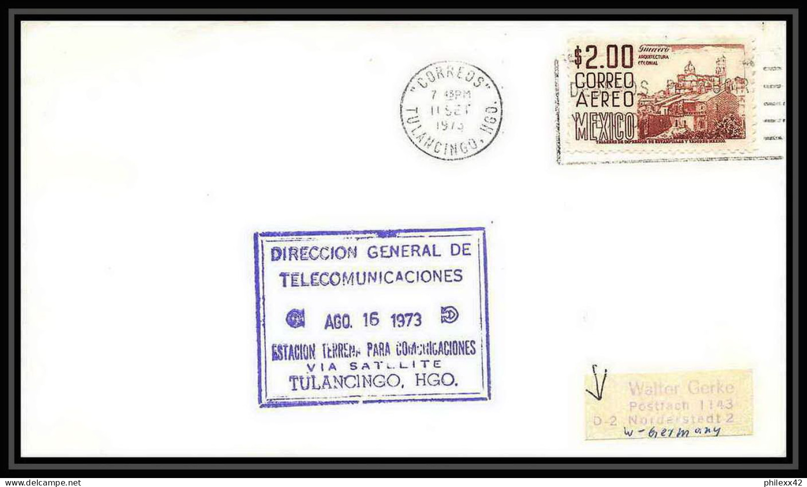7090/ Espace (space Raumfahrt) Lettre (cover Briefe) 11/9/1973 Skylab Tulancingo Station Mexique (Mexico) - South America