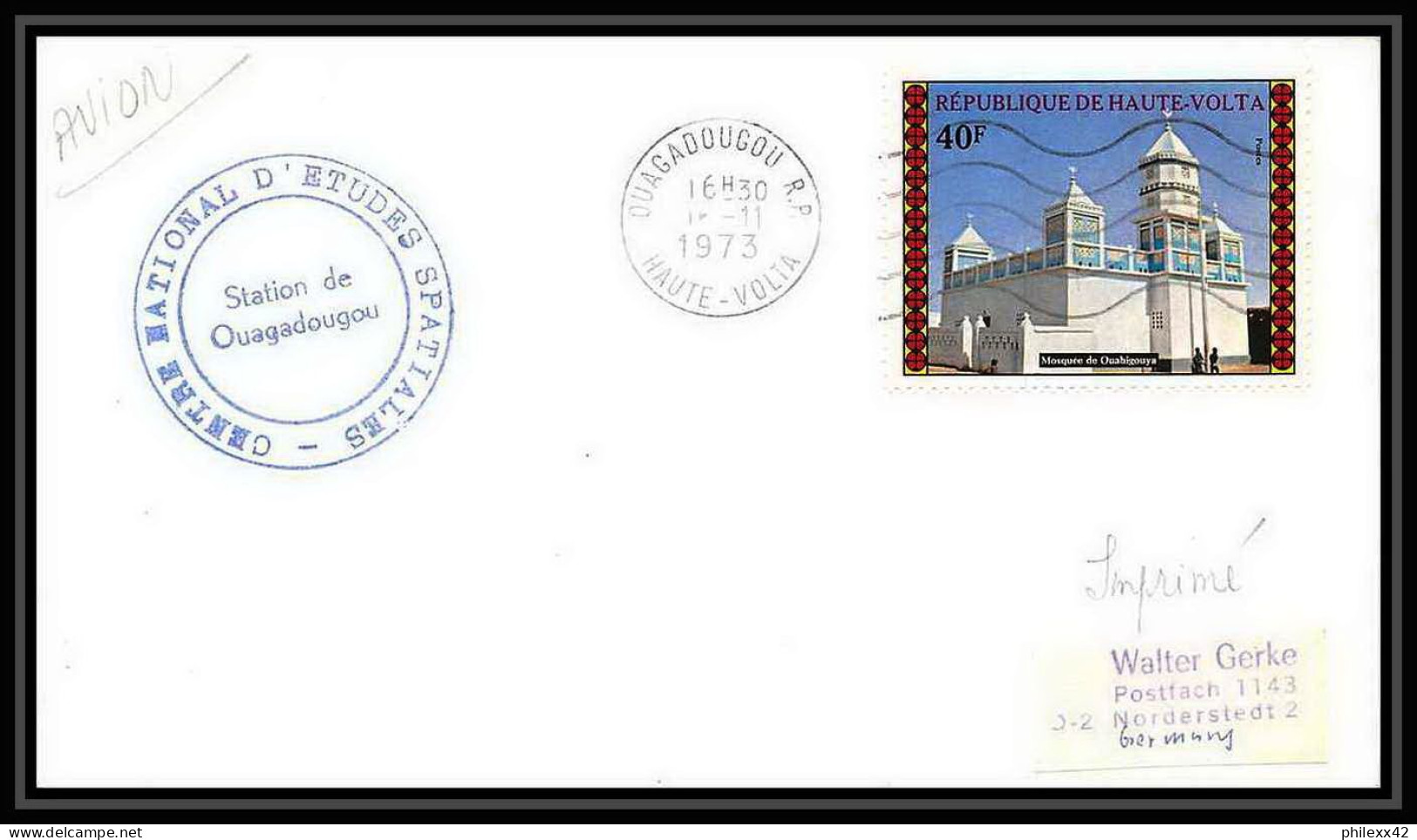 7080/ Espace (space Raumfahrt) Lettre (cover Briefe) 16/11/1973 Skylab 4 Ougadougou Haute-Volta - Africa