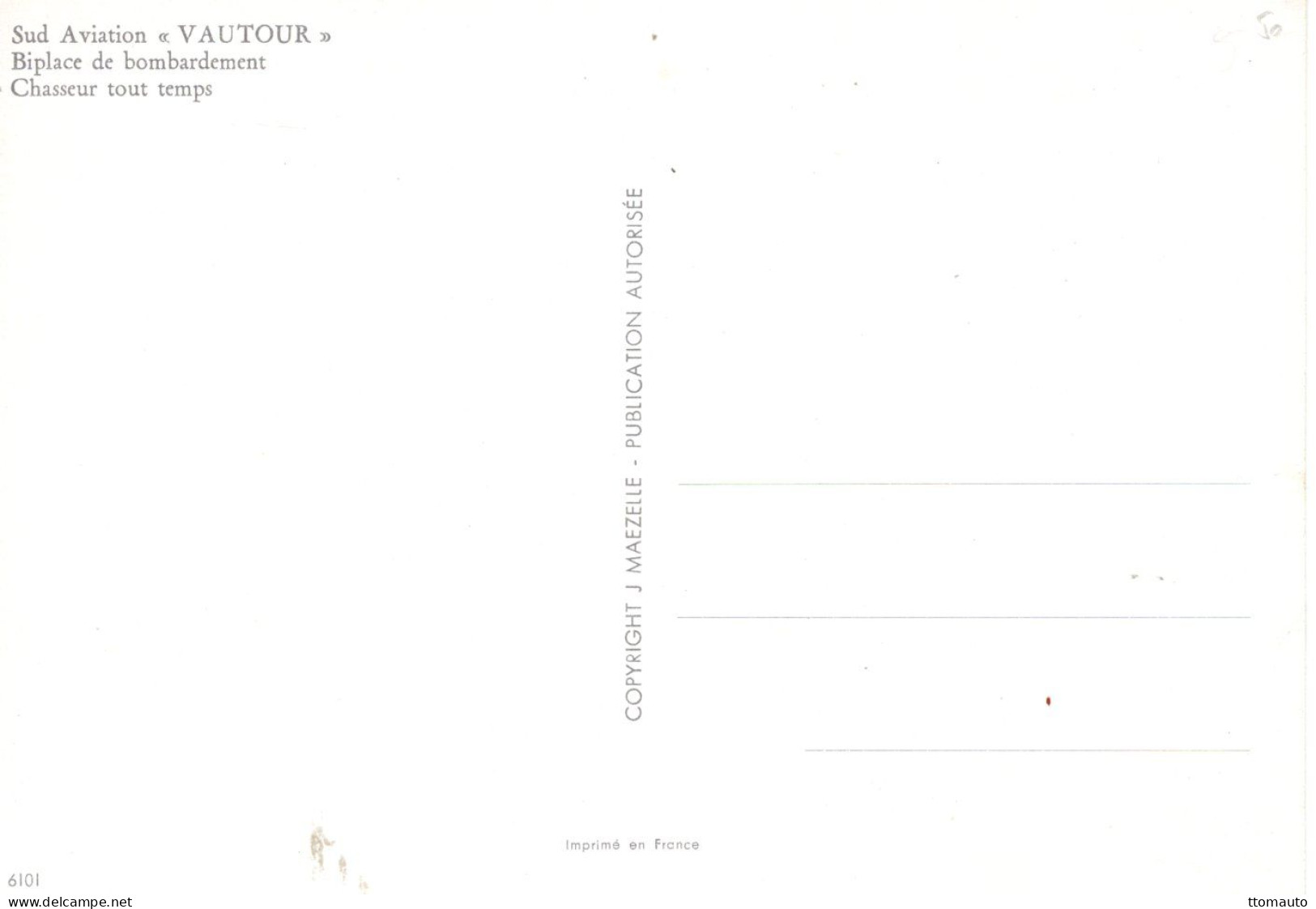 Sud Aviation VAUTOUR  - Biplace De Bombardement - CPM - 1946-....: Ere Moderne