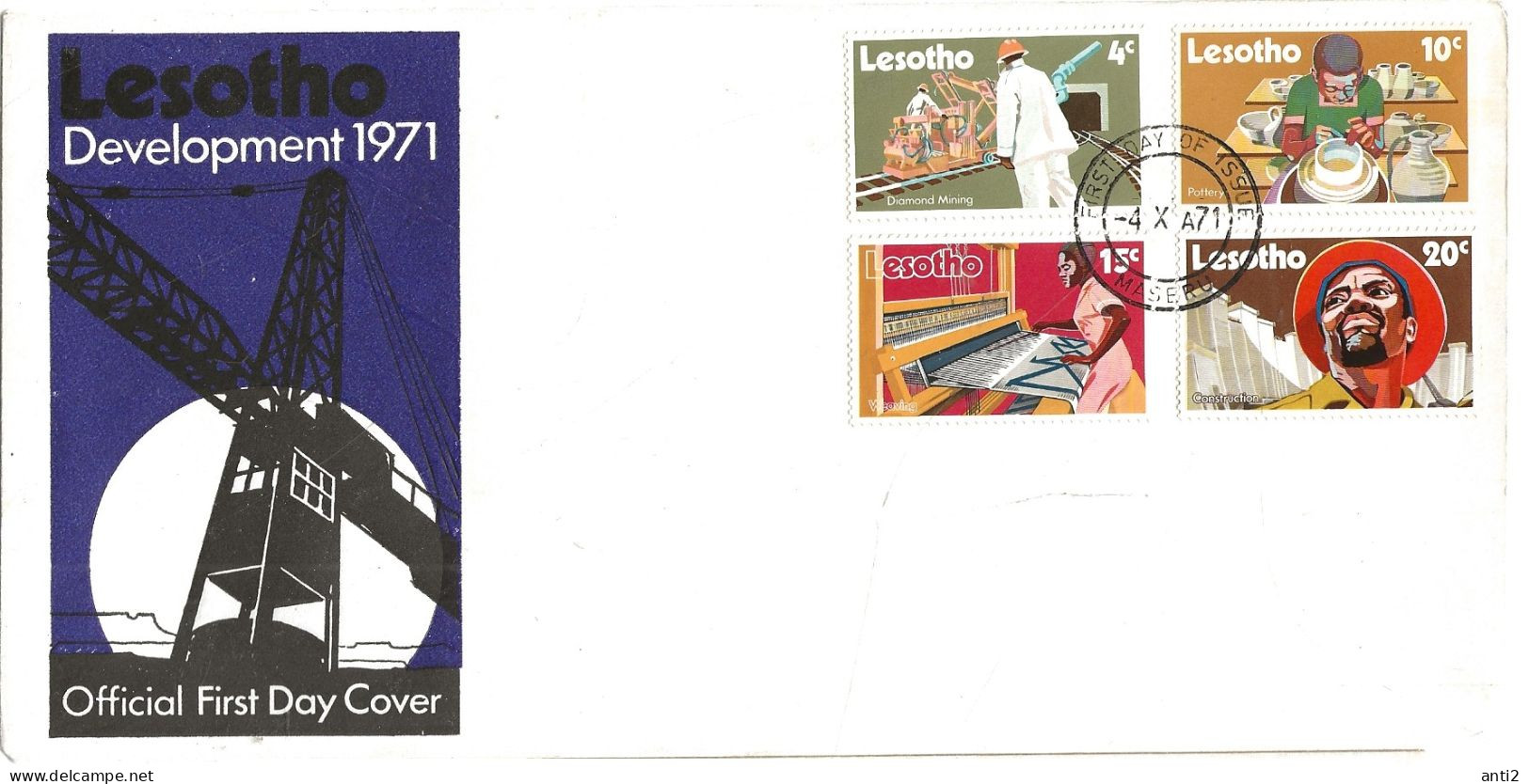 Lesotho 1971  Technische Und Wirtschaftliche Entwicklung, Mi 116-119  FDC - Lesotho (1966-...)