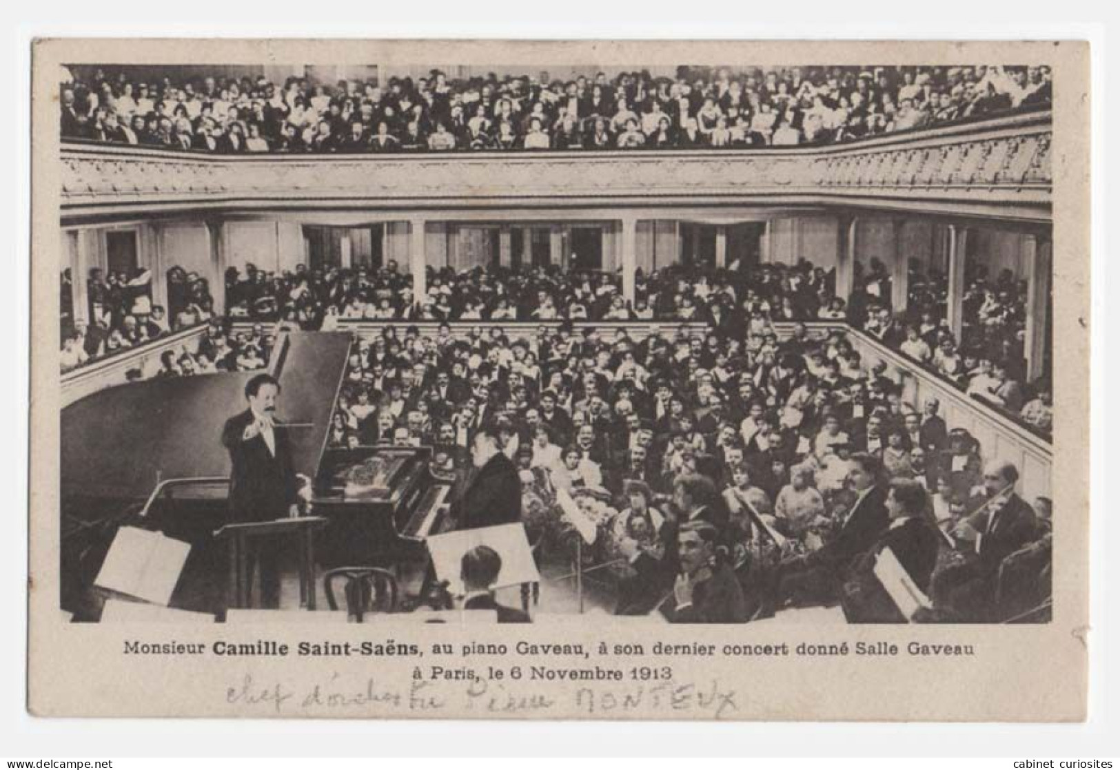 Monsieur Camille SAINT SAENS - Au Piano GAVEAU à Son Dernier Concert Salle GAVEAU à PARIS, Le 6 Novembre 1913 - Animée - Autres & Non Classés