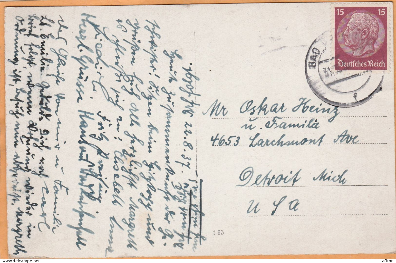 Gruss Aus Wachenheim Germany 1937 Postcard - Bad Dürkheim
