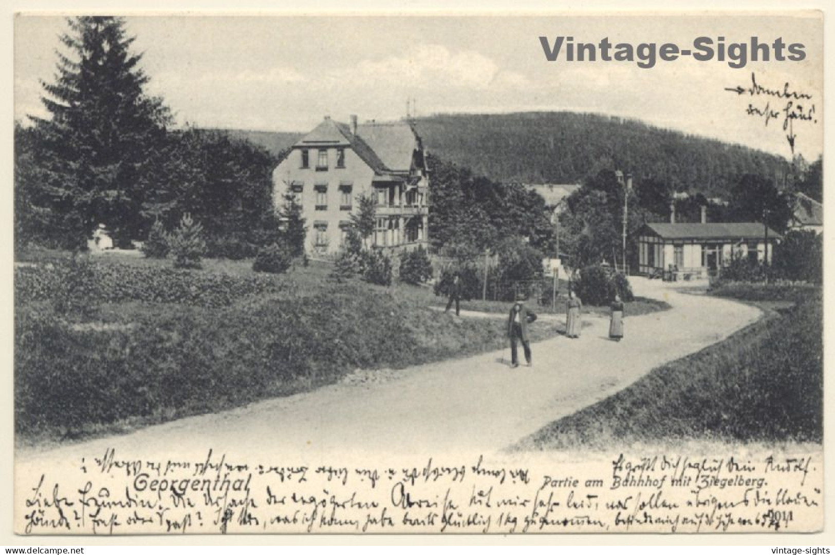 Georgenthal / Germany: Bahnhof Mit Ziegelberg (Vintage PC 1904) - Georgenthal