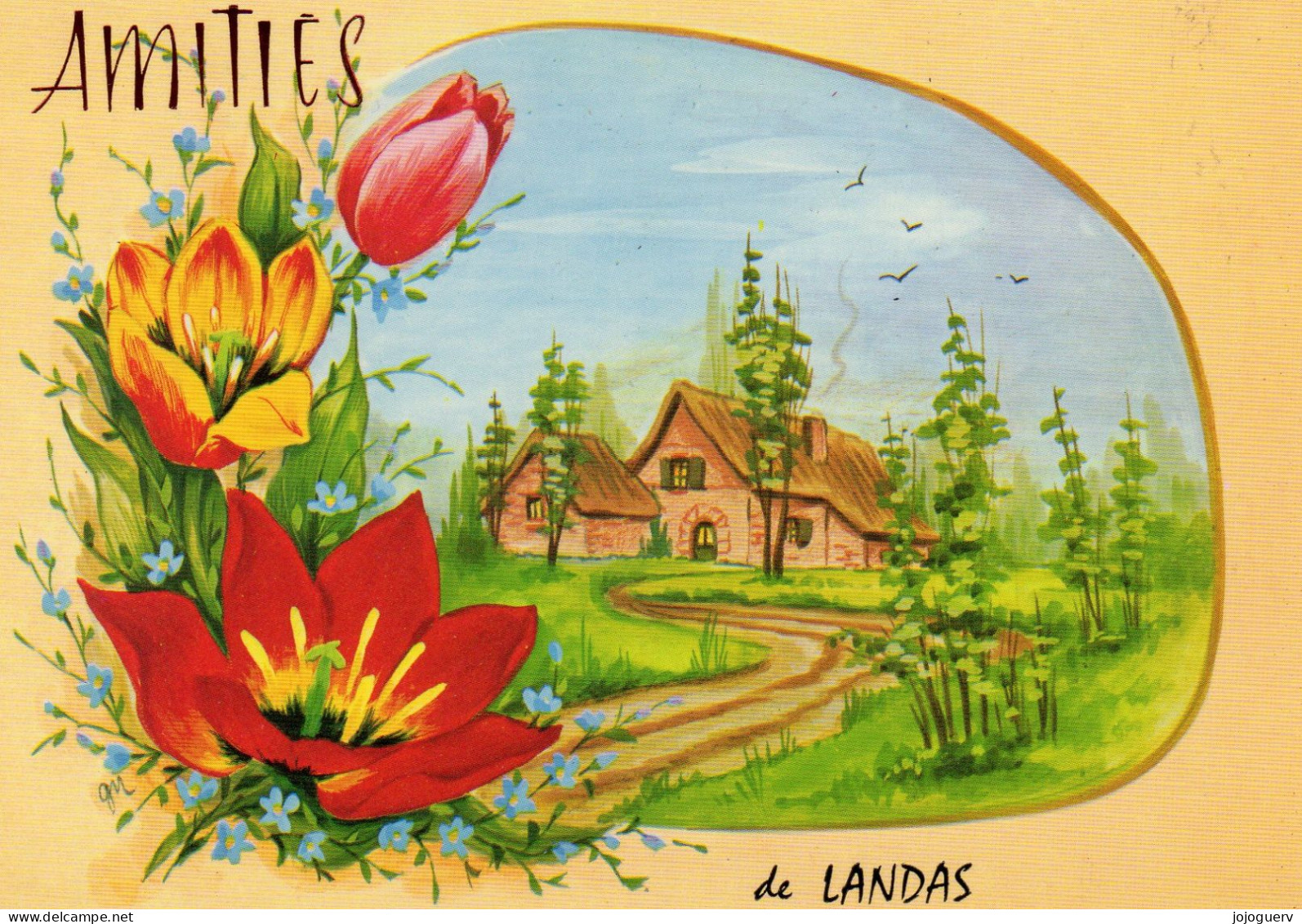 Landas (Nord) Amitiés : Maison , Fleurs, écrite En 1976 - Le Quesnoy