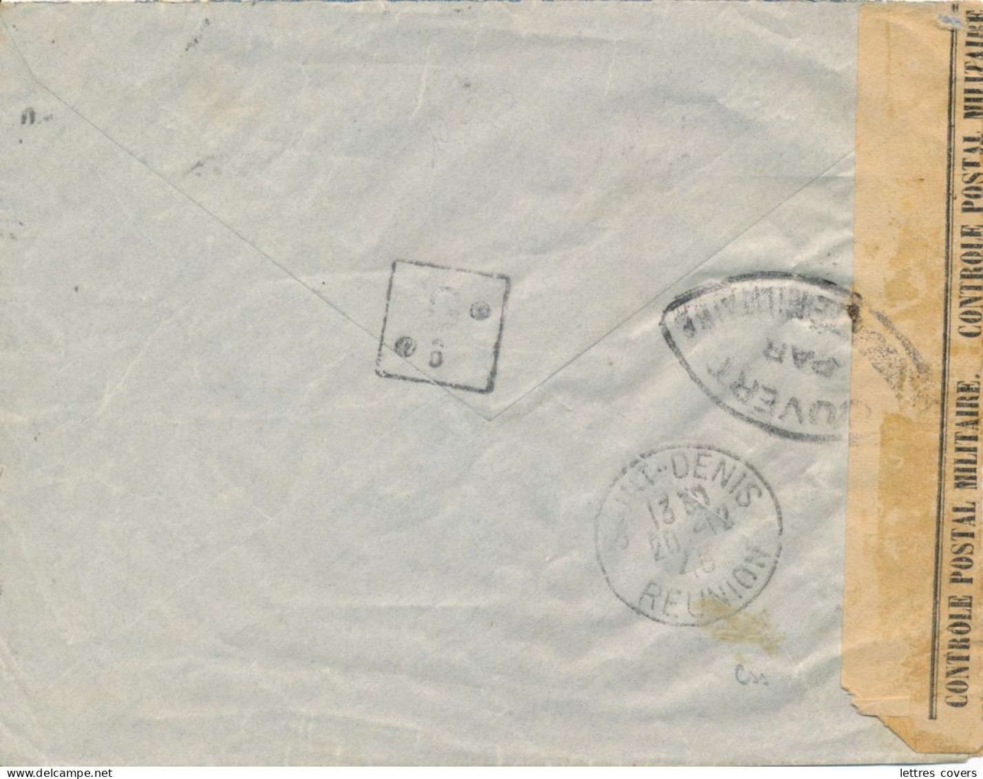 Madagascar PA N° 53 3f FRANCE LIBRE FORCES COMBATTANTES 18/12/43 REOUVERTURE LIAISON AERIENNE REUNION Lettre Avion - Airmail