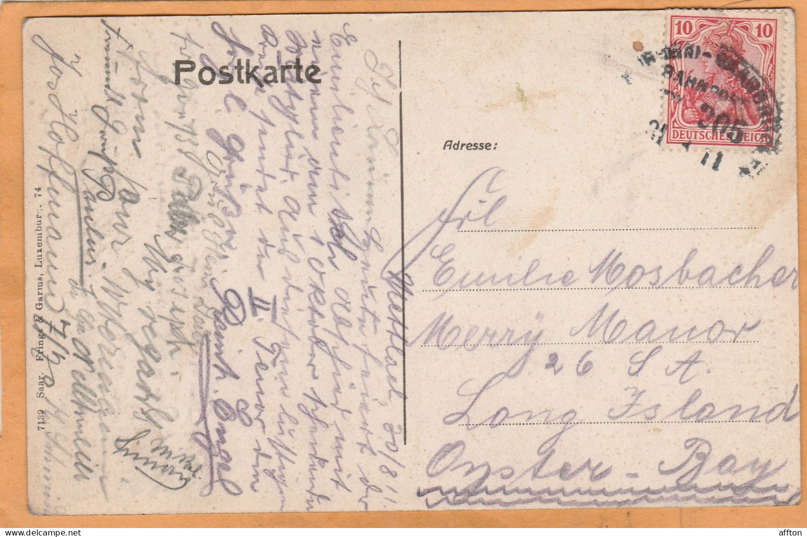 Mettlach Germany 1911 Postcard - Kreis Merzig-Wadern