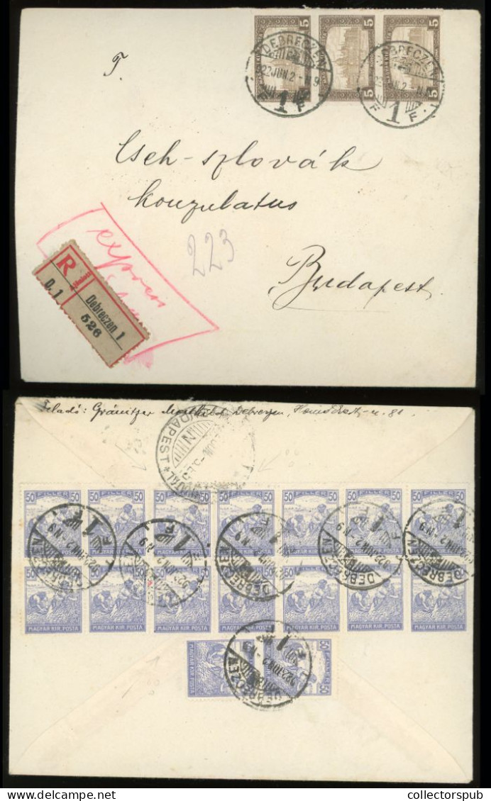 DEBRECEN 1922. Express-registered Inlation Cover To Budapest - Brieven En Documenten