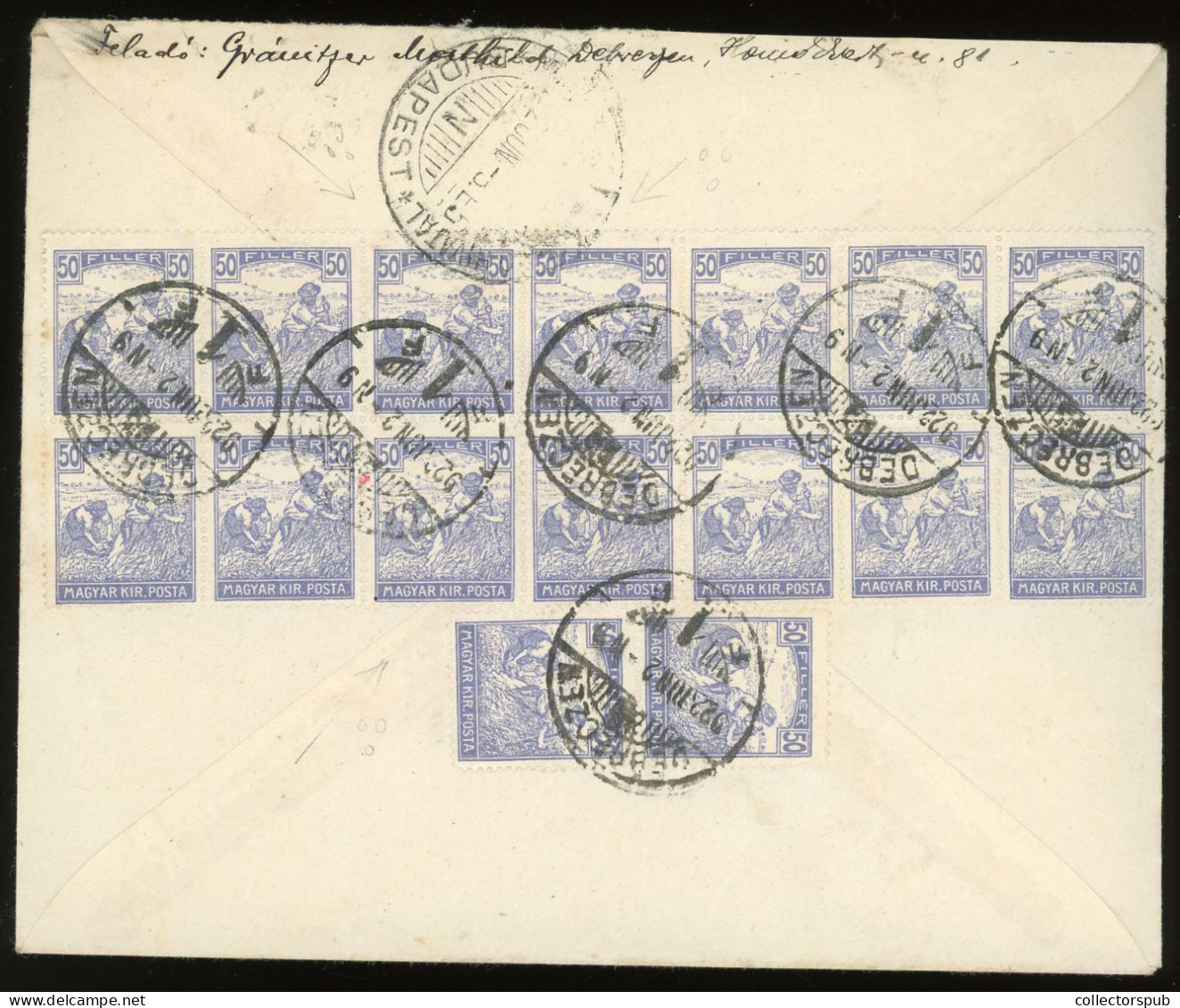 DEBRECEN 1922. Express-registered Inlation Cover To Budapest - Brieven En Documenten
