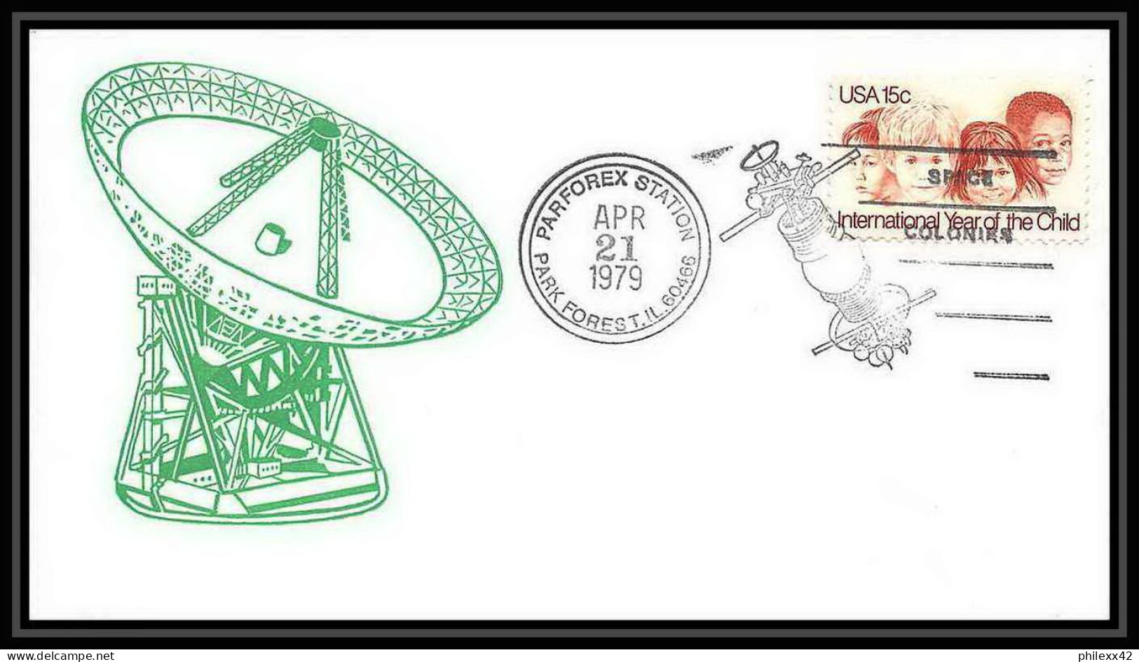 8186/ Espace (space Raumfahrt) Lettre (cover Briefe) 21/4/1979 Parforex Salute To Space Colonies USA - USA