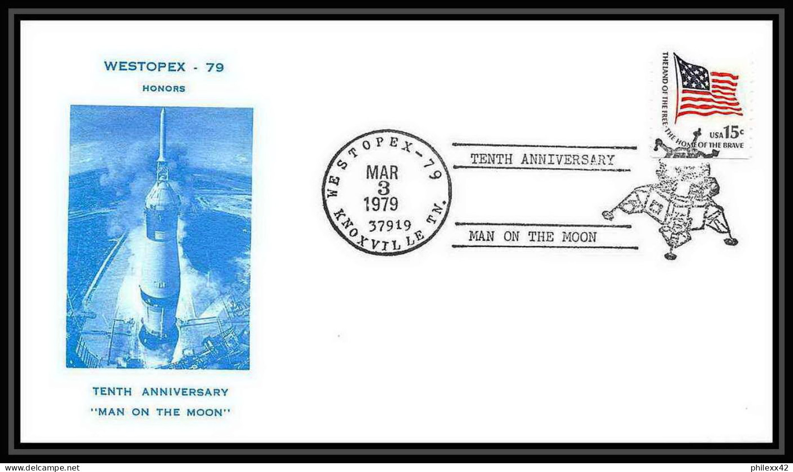 8178/ Espace (space Raumfahrt) Lettre (cover Briefe) 3/3/1979 Westopex 79 Man On The Moon Knoxville USA - USA