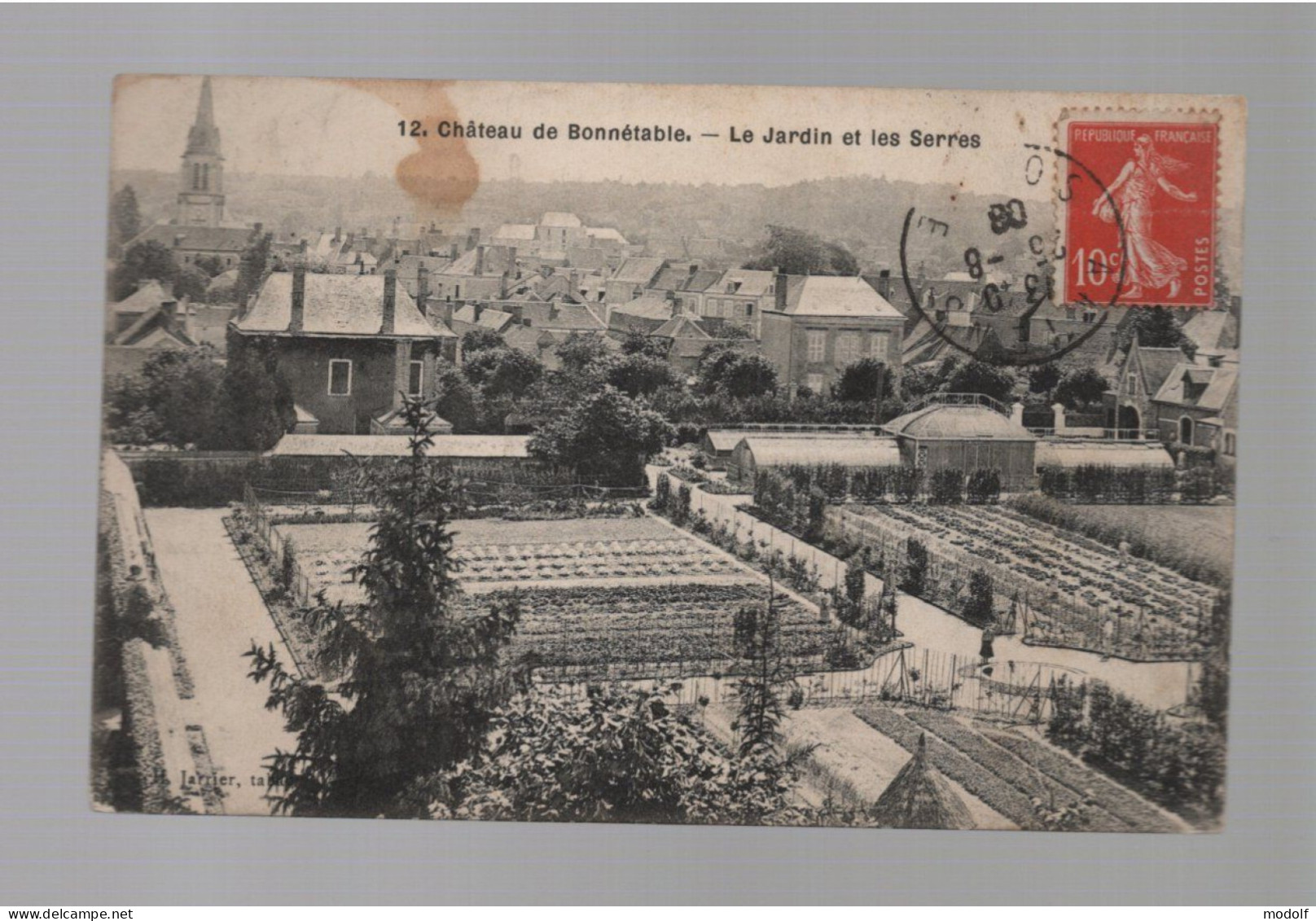 CPA - 72 - Château De Bonnétable - Le Jardin Et Les Serres - Circulée En 1908 - Bonnetable