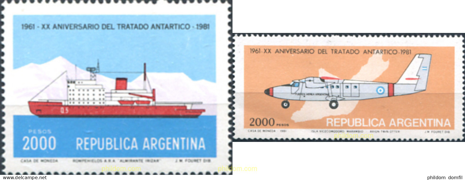 729256 MNH ARGENTINA 1981 20 ANIVERSARIO DEL TRATADO ANTARTICO - Unused Stamps