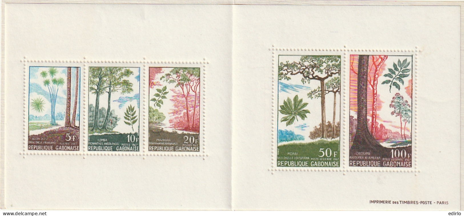 ///    GABON    ////  Bloc Feuillet  ** République Gabonnaise 1967 - Richesses De La Forêt - Storia Postale