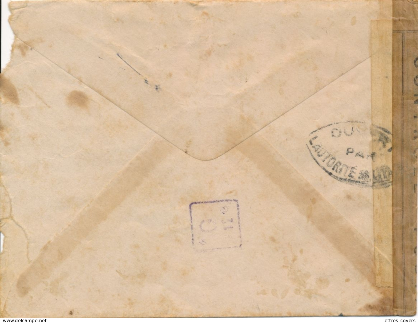 1944 MADAGASCAR " CENSURE 2 " CROIX DE LORRAINE LETTRE FM COTE DES SOMALIS + " G12 " FLEURONS TANANARIVE DJIBOUTI - Briefe U. Dokumente