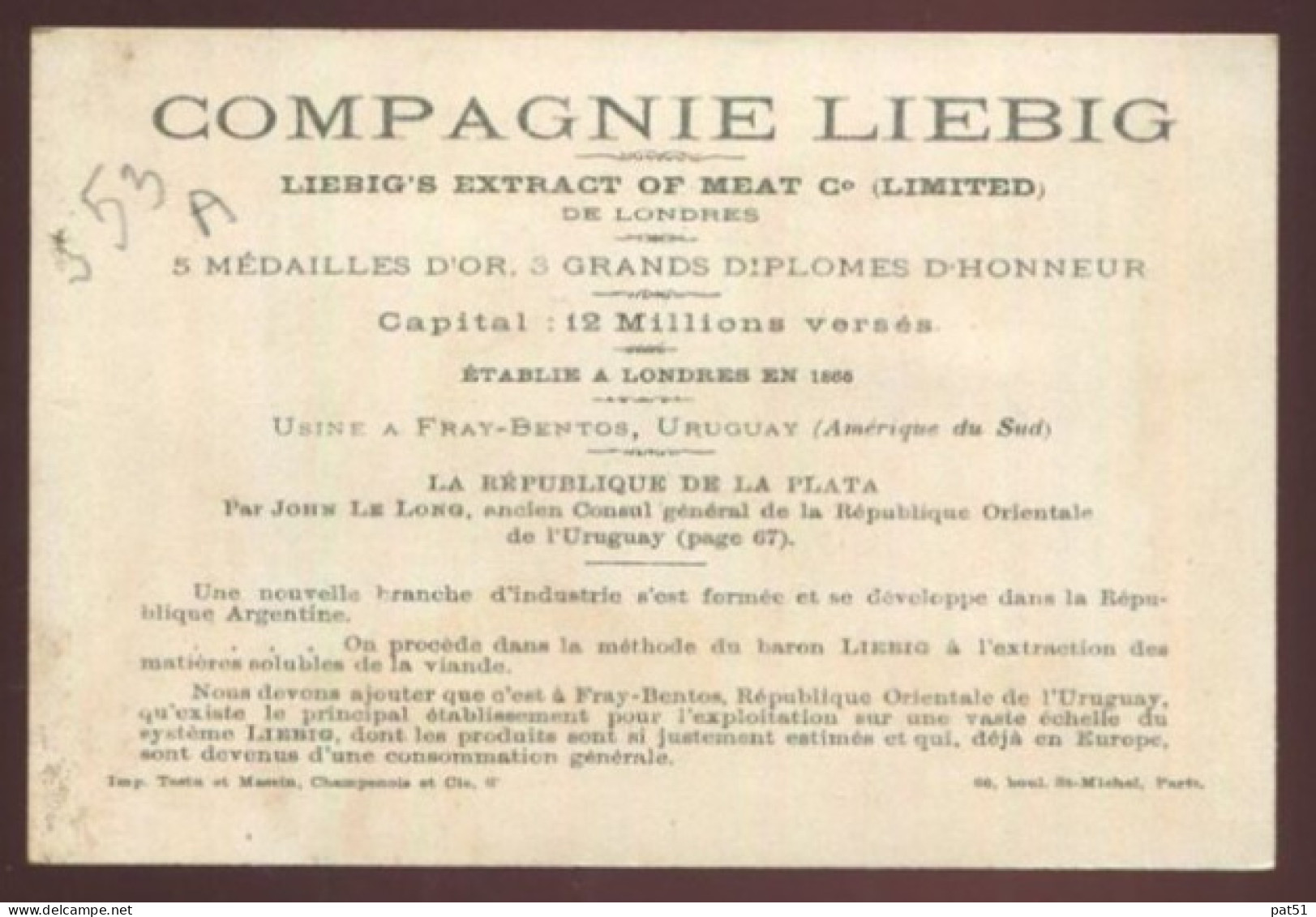 Chromo LIEBIG : S 53 / A - Pierrots Calotta Nera / Petits Pierrots  N° 3 - 1873/1878 - Liebig