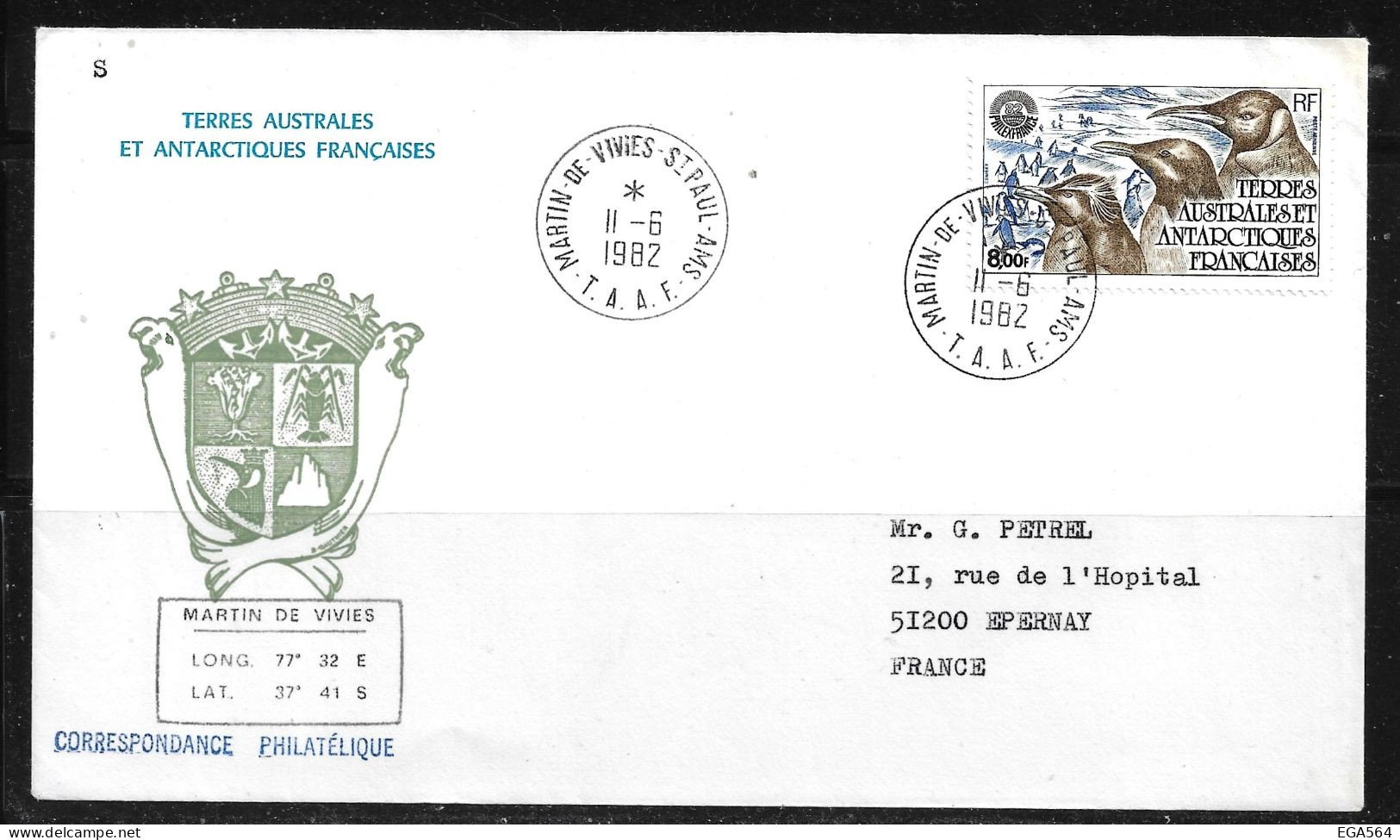 121 - Y&T PA 71 PhilexFrance Sur Enveloppe TAAF FDC Du 11.8.1982 St-Paul AMS - - Cartas & Documentos