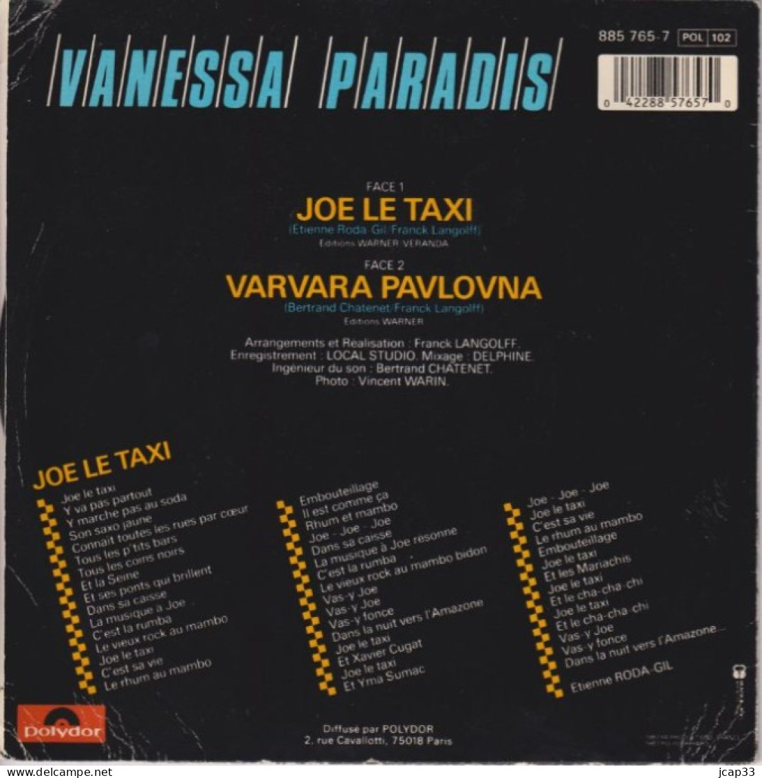 VANESSA PARADIS  -  LOT DE 3 45 T  -  MARILYN & JOHN - JOE LE TAXI - MANOLO MANOLETE  - - Otros - Canción Francesa