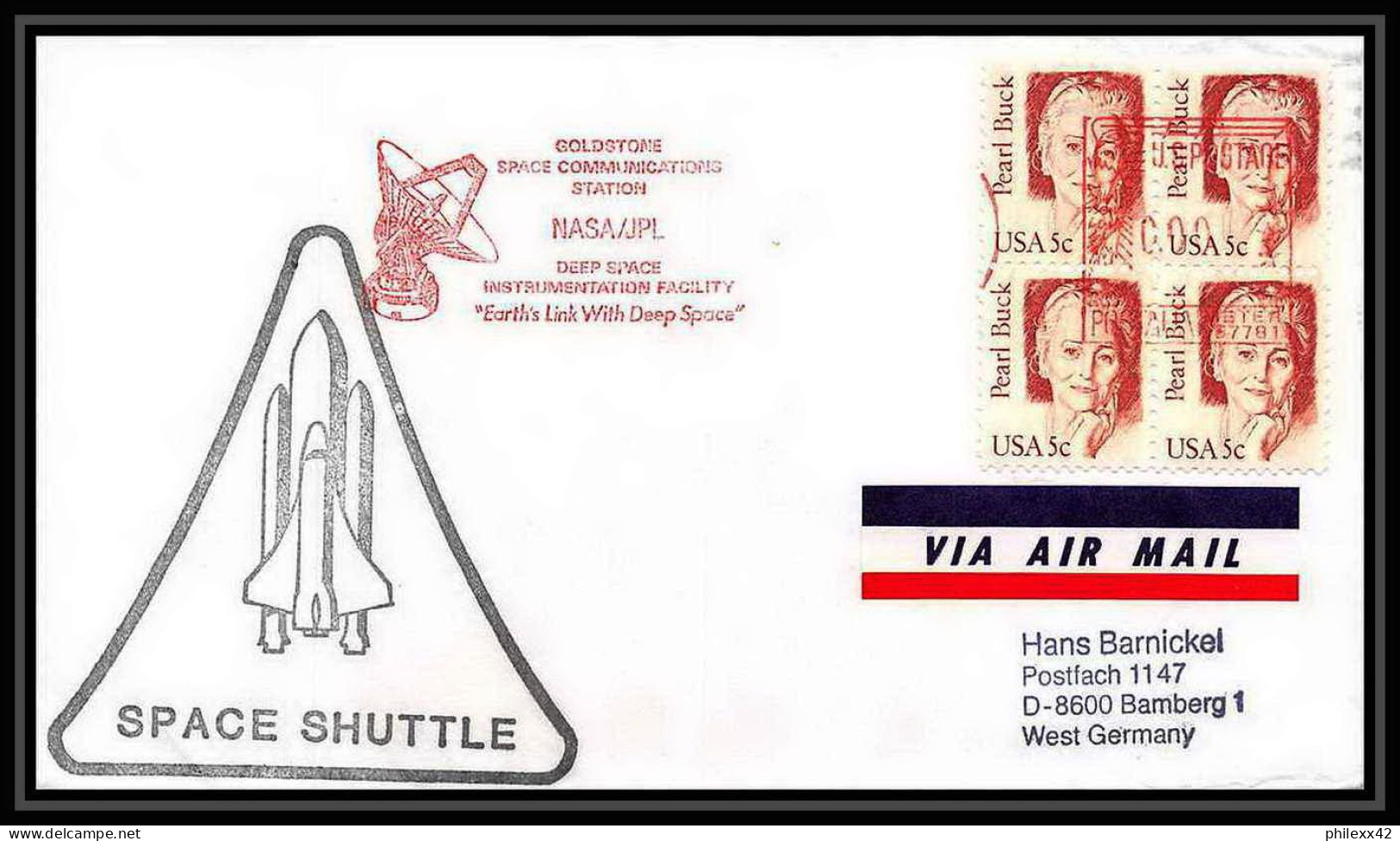 9673/ Espace (space Raumfahrt) Lettre (cover) 1989 Shuttle (navette) Deep Space Godstone USA - United States
