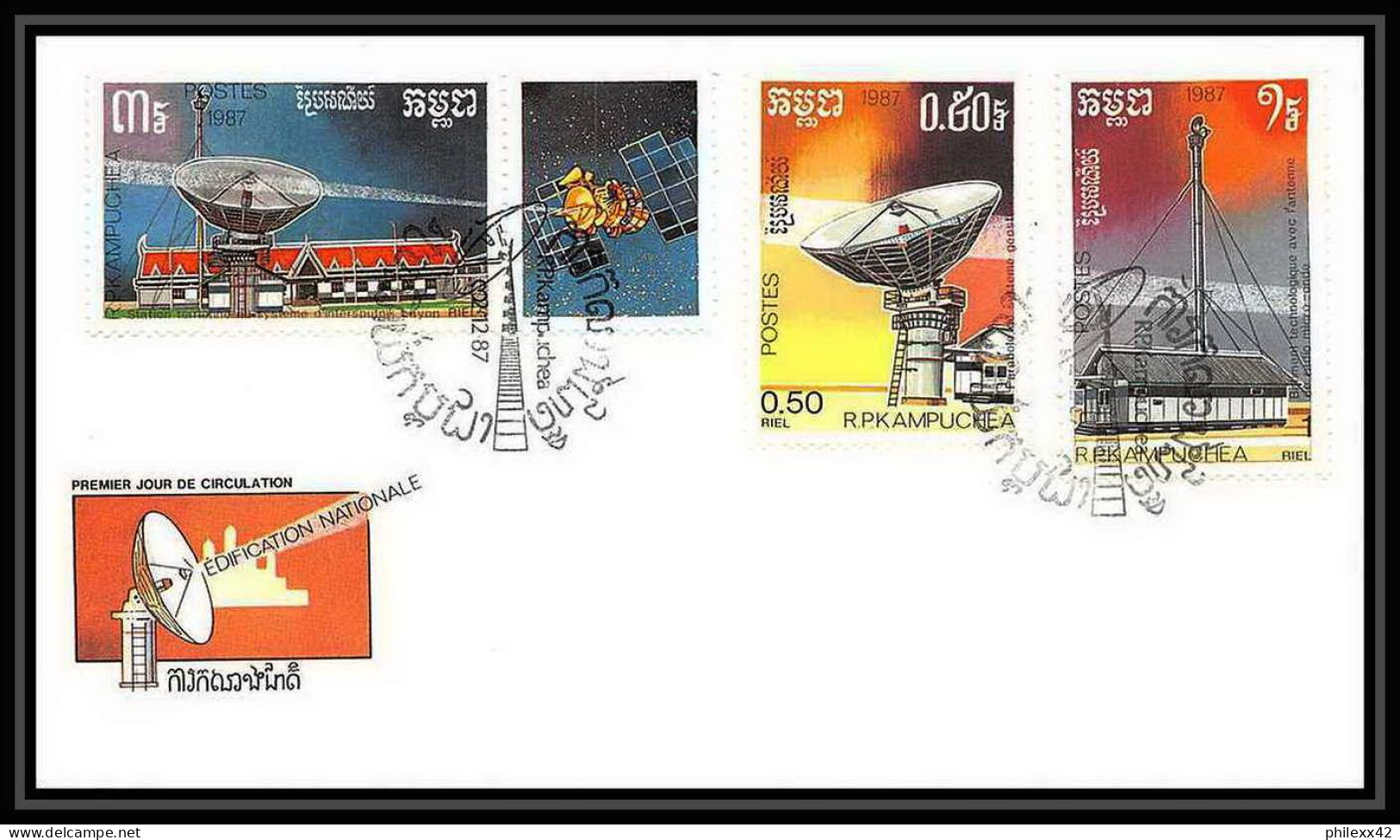 9460/ Espace (space Raumfahrt) Lettre (cover Briefe) 2/12/1987 Satellites Kampuchéa - Asien