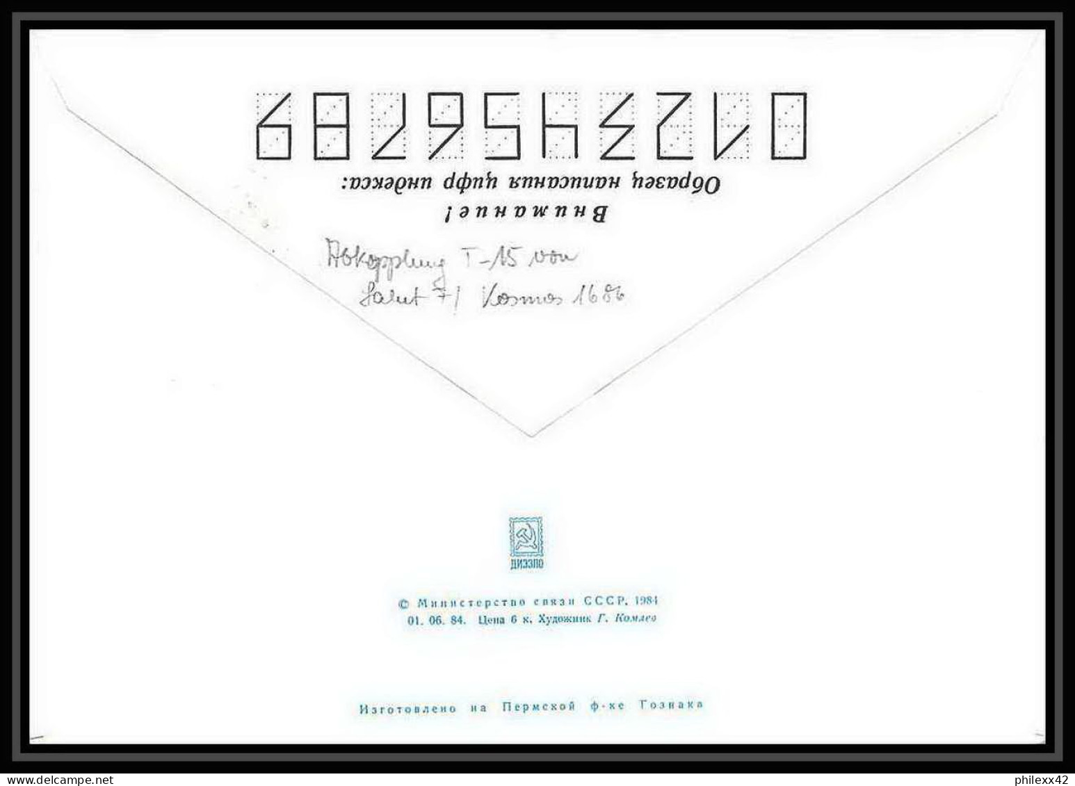 9287/ Espace (space) Entier Postal (Stationery) 25/6/1986 (Russia Urss USSR) Tsiolkovski Soyuz (soyouz Sojus) T-15 - UdSSR