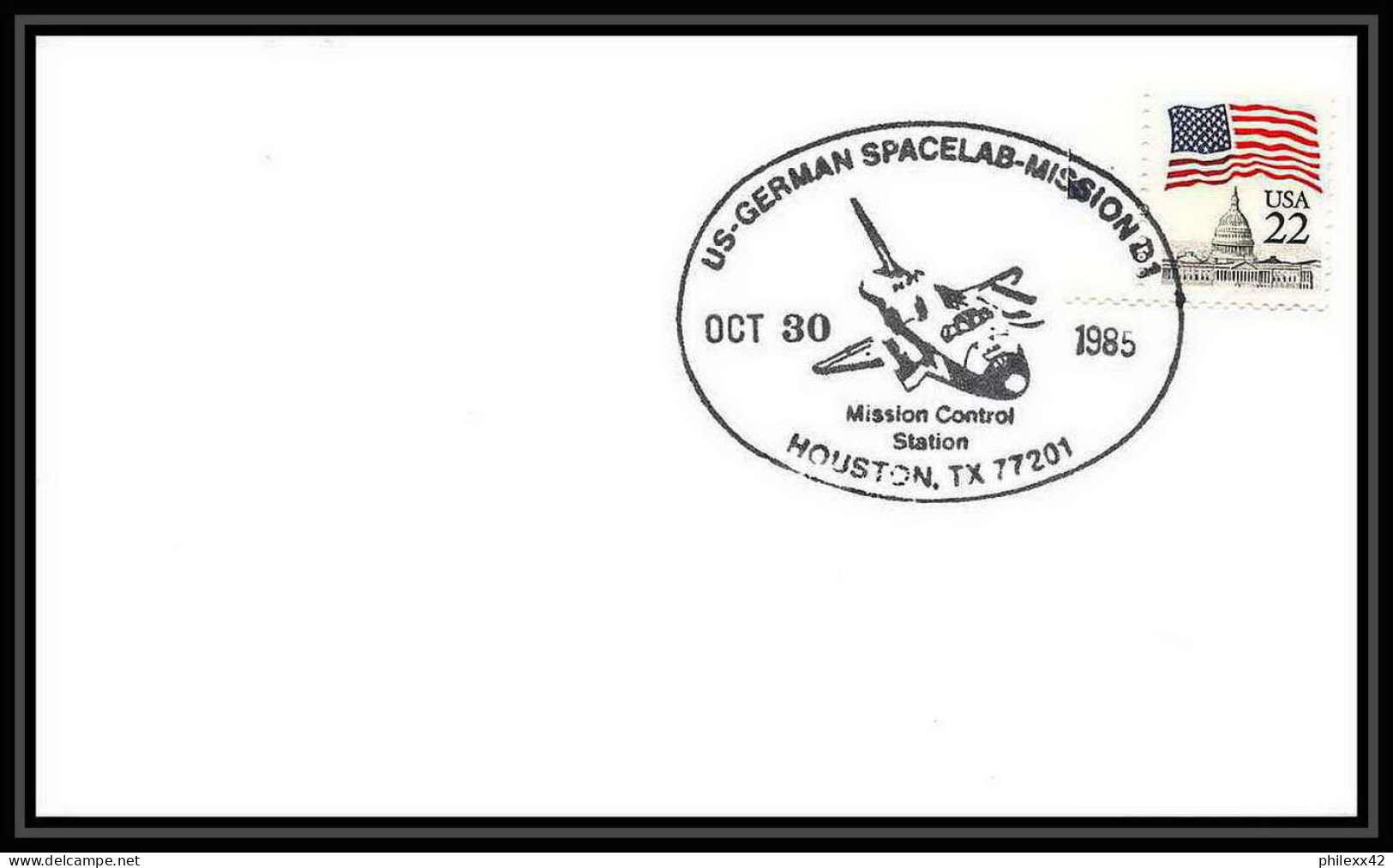 9210/ Espace (space Raumfahrt) Lettre (cover Briefe) 30/10/1985 Us German Spacelab Mission USA - United States