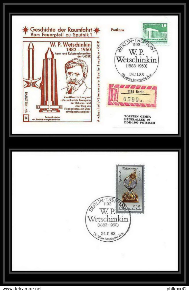 9101/ Espace (space) Lettre (cover) 24/11/1983 Wetschinkin Geschichte Der Spoutnik Allemagne (germany DDR) - Europa