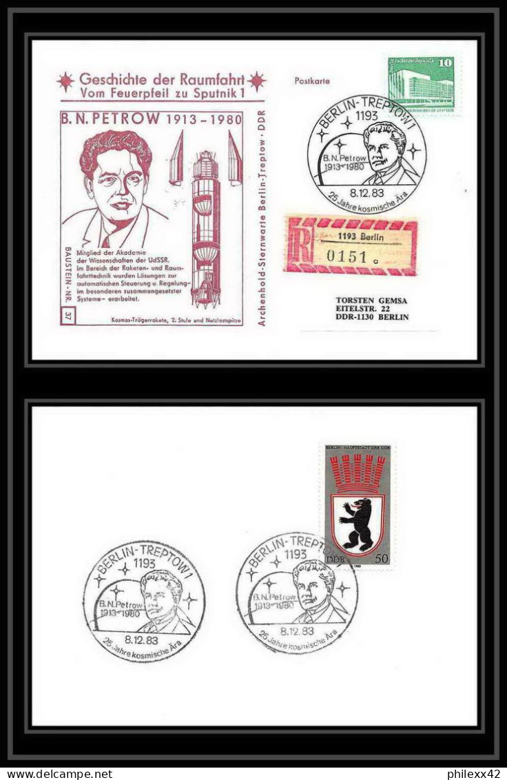 9103/ Espace (space) Lettre (cover) 8/12/1983 Petrov Geschichte Der Spoutnik Allemagne (germany DDR) - Europa