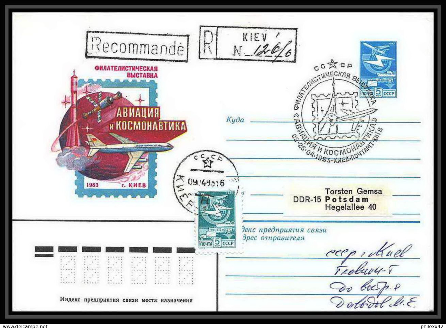 9017/ Espace (space Raumfahrt) Entier Postal (Stamped Stationery) 9-26/4/1983 (Russia Urss USSR) - Russia & URSS