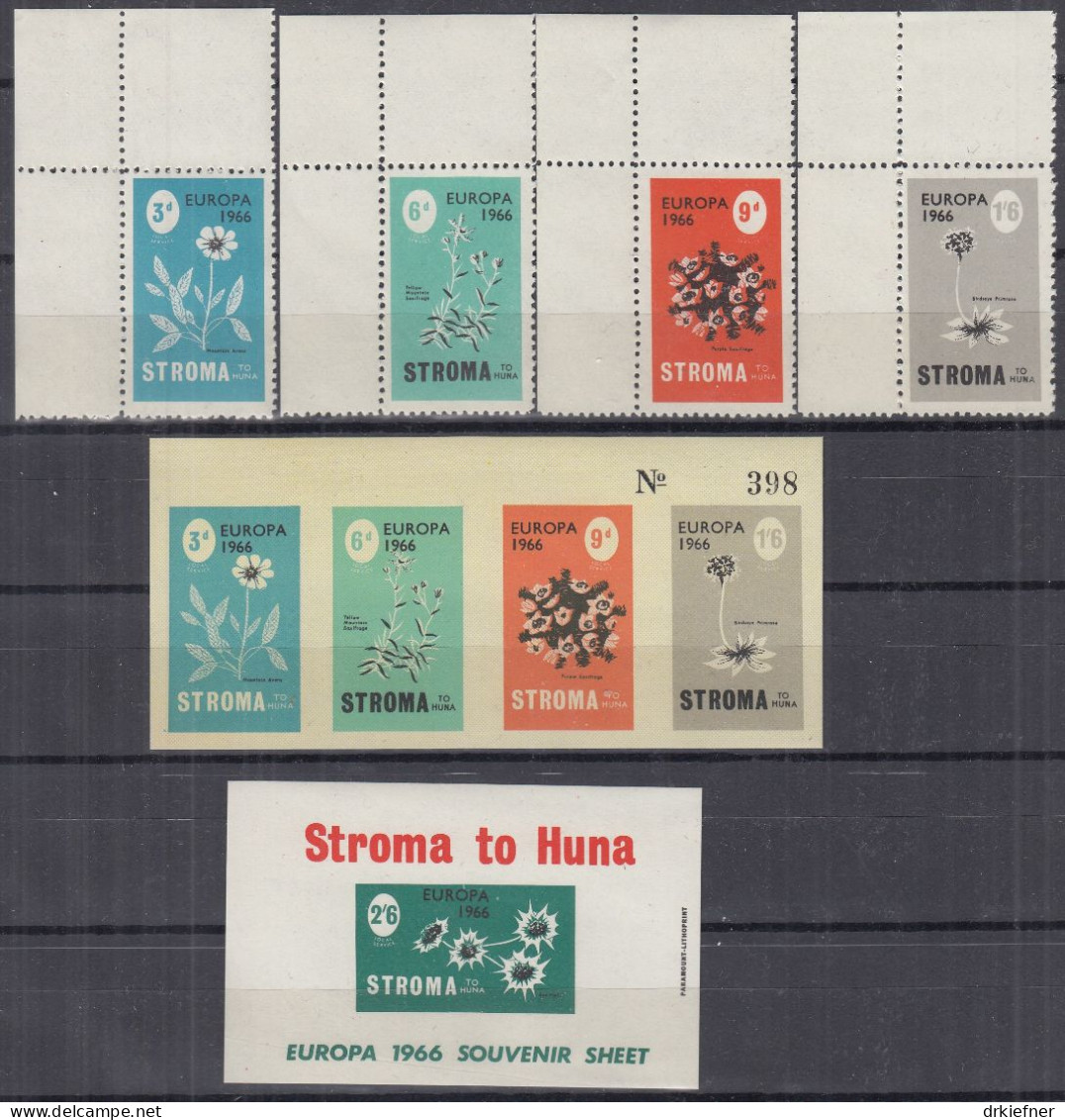 INSEL STROMA (Schottland), Nichtamtl. Briefmarken, Stroma To Huna, 2 Blöcke +4 Marken, Postfrisch **, Europa 1966 - Scozia