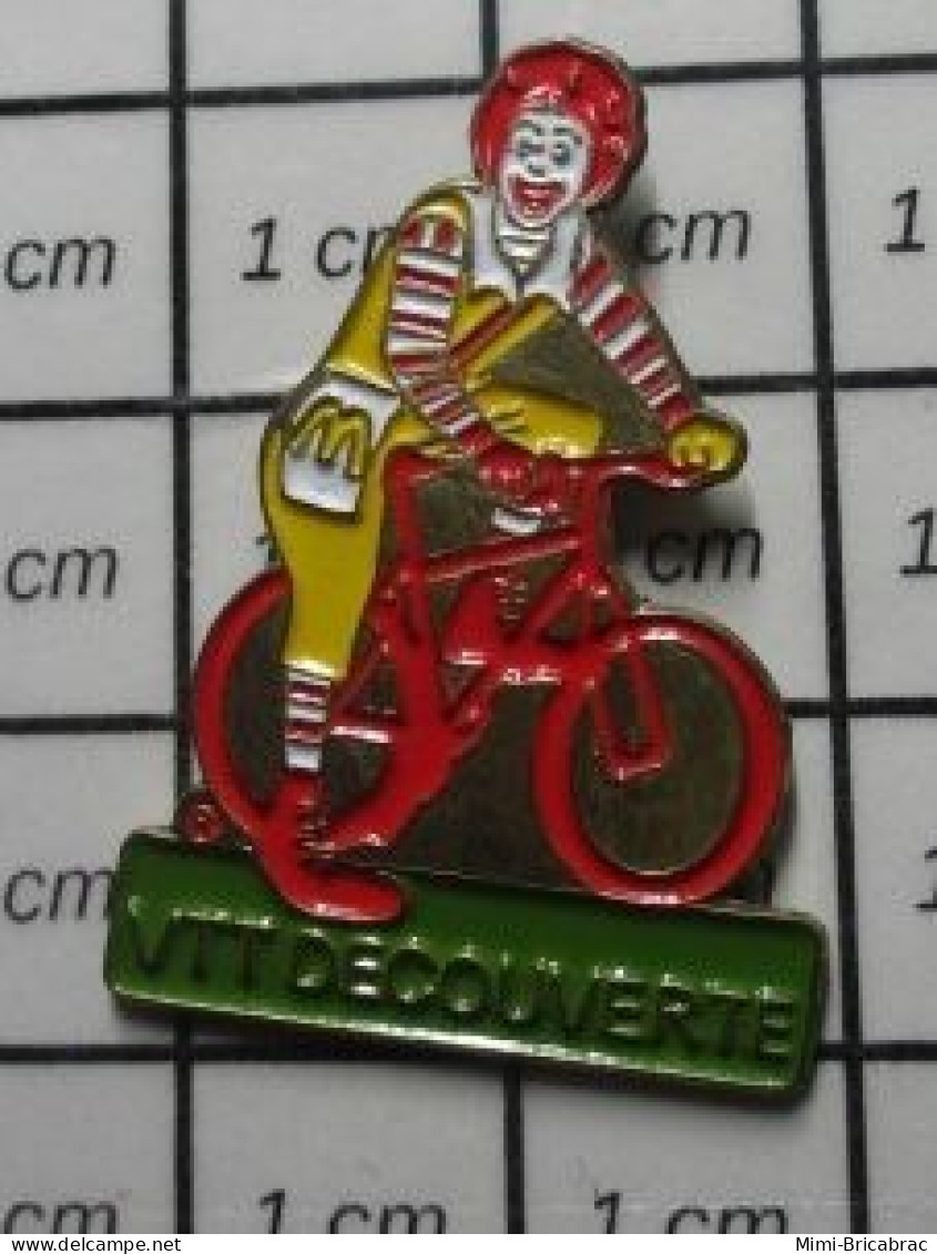 313c Pin's Pins / Beau Et Rare : McDONALD'S / CLOWN RONALD VTT DECOUVERTE - McDonald's