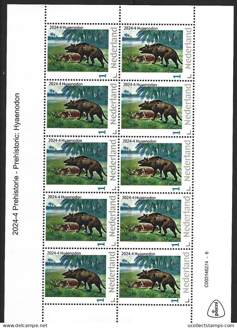 Nederland  2024-4 Prehistorie Prehistoric: Hyanodon Sheetlet   Postfris/mnh/neuf - Unused Stamps