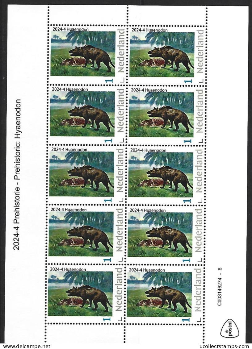 Nederland  2024-4 Prehistorie Prehistoric: Hyanodon Sheetlet   Postfris/mnh/neuf - Ongebruikt