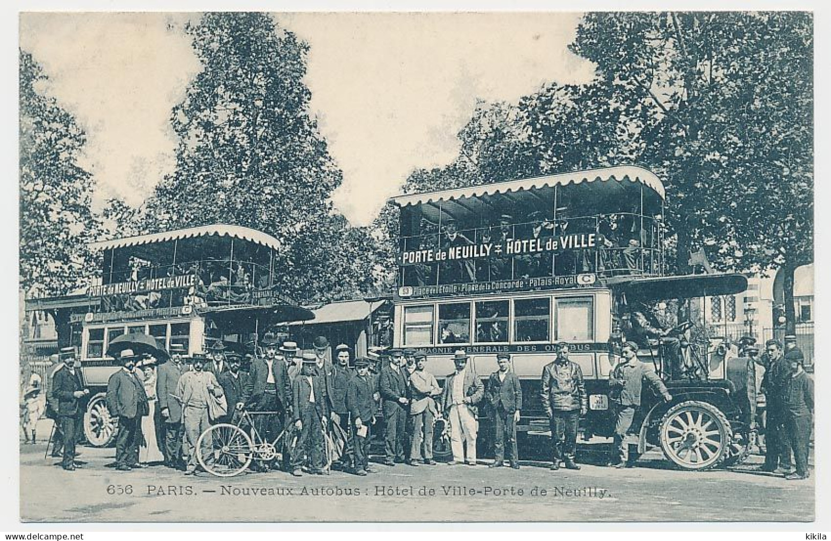 CPA 9 X 14  PARIS  Nouveaux Autobus  Hôtel De Ville-Porte De Neuilly   Compagnie Générale Des Omnibus - Transporte Público