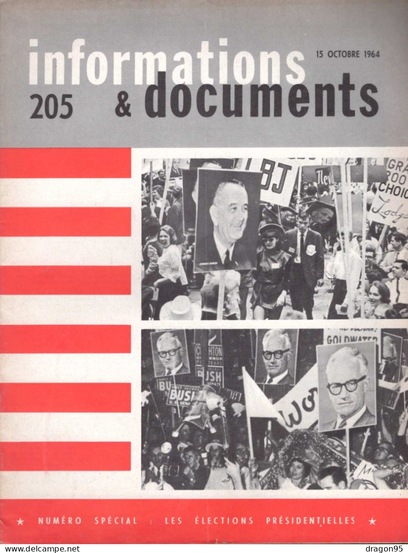 Revue Diplomatique Informations & Documents N° 205 - Octobre 1964 - Les élections Prédentielles Aux U.S.A. - Geschichte