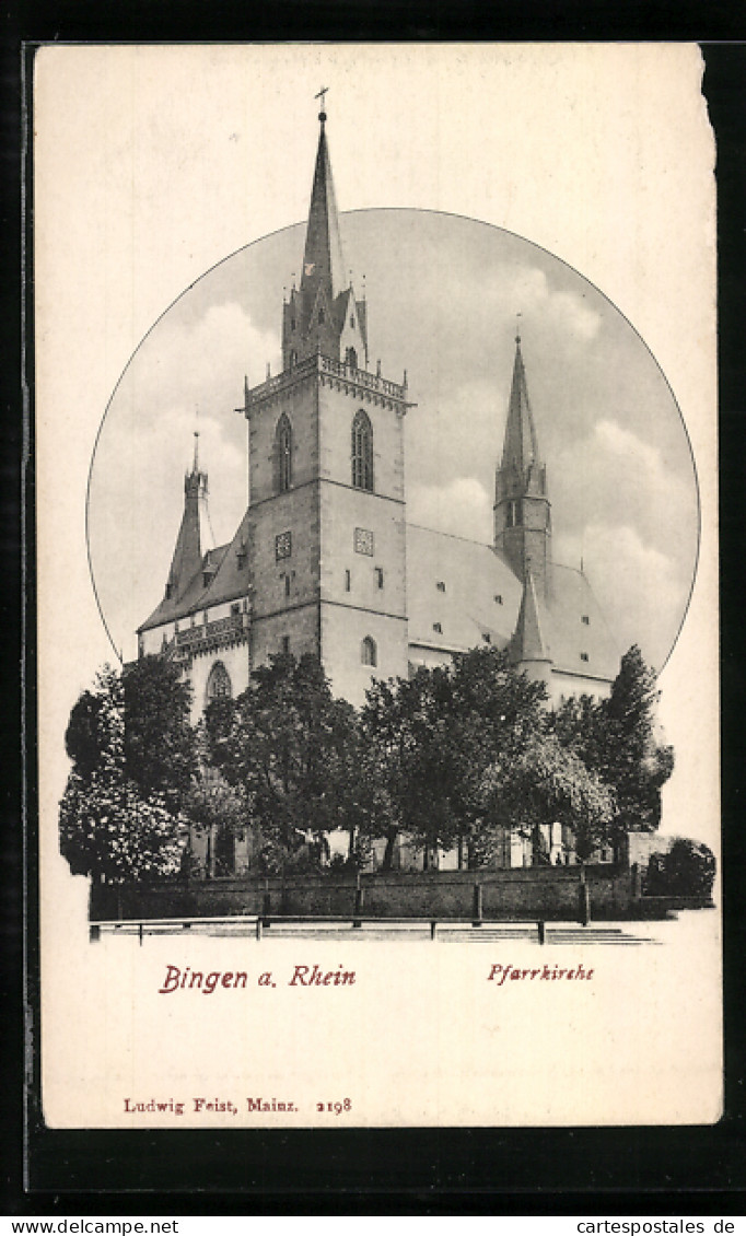 AK Bingen A. Rhein, Blick Auf Die Pfarrkirche  - Bingen