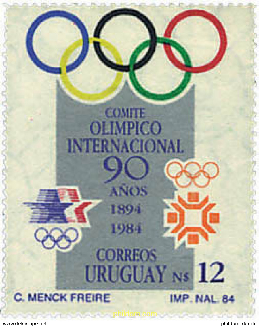 729259 HINGED URUGUAY 1985 90 ANIVERSARIO DEL COMITE OLIMPICO INTERNACIONAL - Uruguay